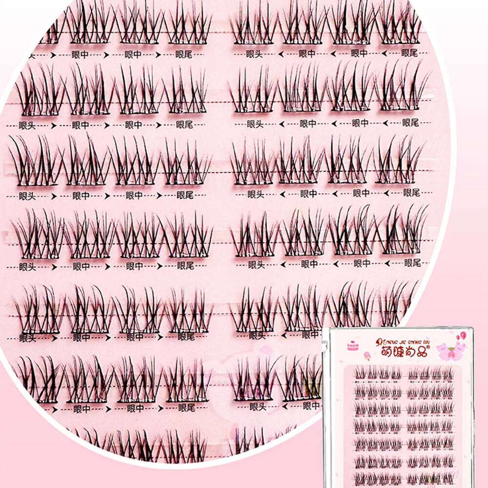 Natural Look Fluffy Clusters 7-10mm Eyelash Extension DIY Anime Eyes Lashes X250702