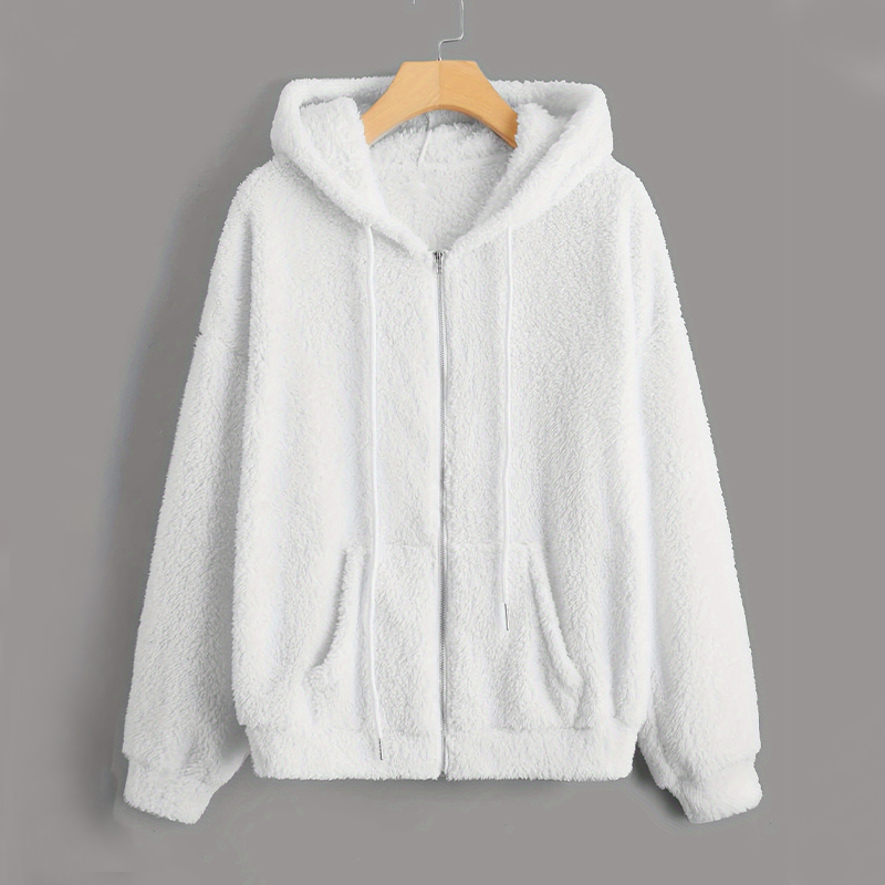 Casual & Cozy: Trendsetting Plush Hooded Sweatshirt with Roomy Design