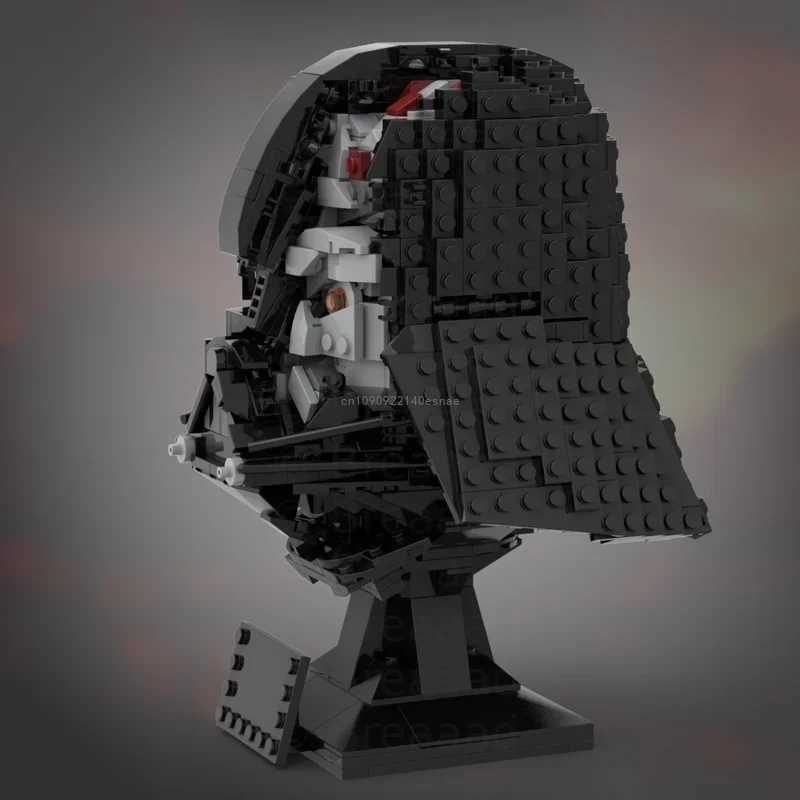 979pcs Star Battle Damaged Vader Helmets Model Building Blocks Bricks Education Assembly for Kids Christmas Gifts Moc-75304 toys Y250701