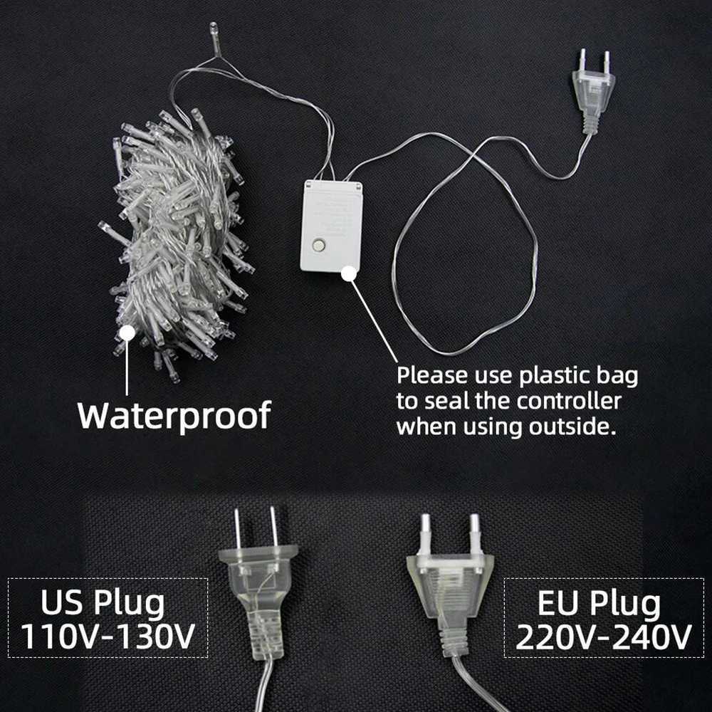 10M 100Leds Xmas Outdoor Christmas Lights LED String Lights Luces Decoracion Fairy Light Holiday Lights Lighting Tree Garland W250701