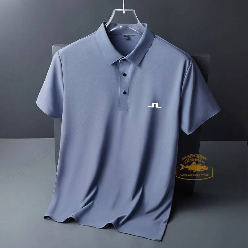 Mens Polos J Lindeberg Golf Shirt for Men Fashion Casual Short Sleeve Summer Ice Silk Breathable Polo T Shirt Sports Golf Tops mens Designer e53