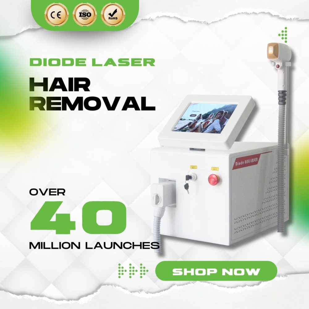 New 808nm Diode Laser Hair Removal Machine 755/808/1064 Three Wavelength Safe and Efficient Hair Removal