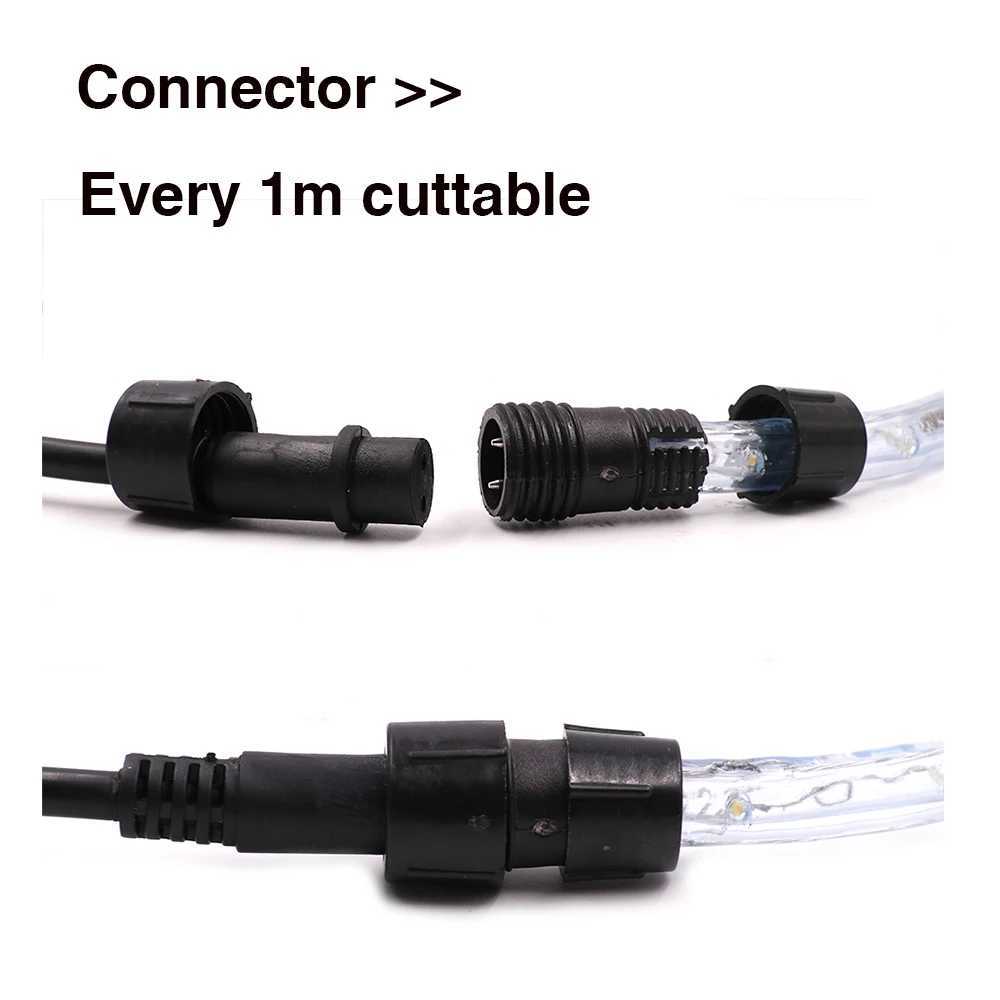 220V 110V Rainbow Tube Rope Light Waterproof Christmas Party Decoration Outdoor Neon Sign White Blue Yellow Multicolor LED Strip W250701