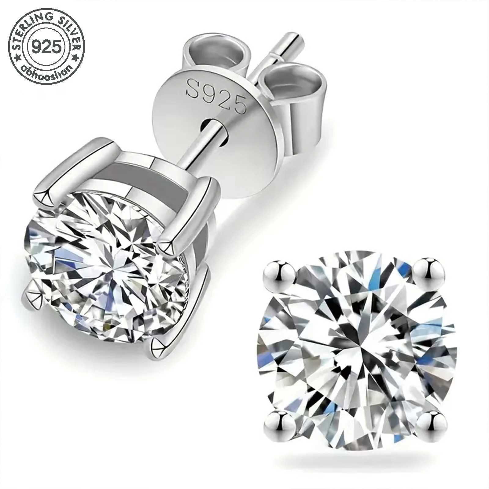 925 silver moissanite stud earrings mens earrings womens earrings set with 6/7/8mm moissanite simple and small style sui Z250701