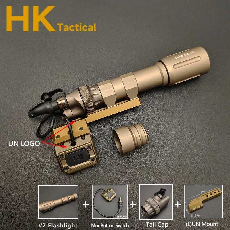 Tactical with Original Scout Light Metal Flashlight with Modbutton Switch Airsoft Weapon Light Offset Mount Hunting XJ250701