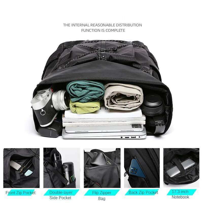 Premium Oxford Men's Backpack 15.6inch Laptop Multifunction Durable Unique Large Capacity Buckle Outdoor Travel Work Sports Bag