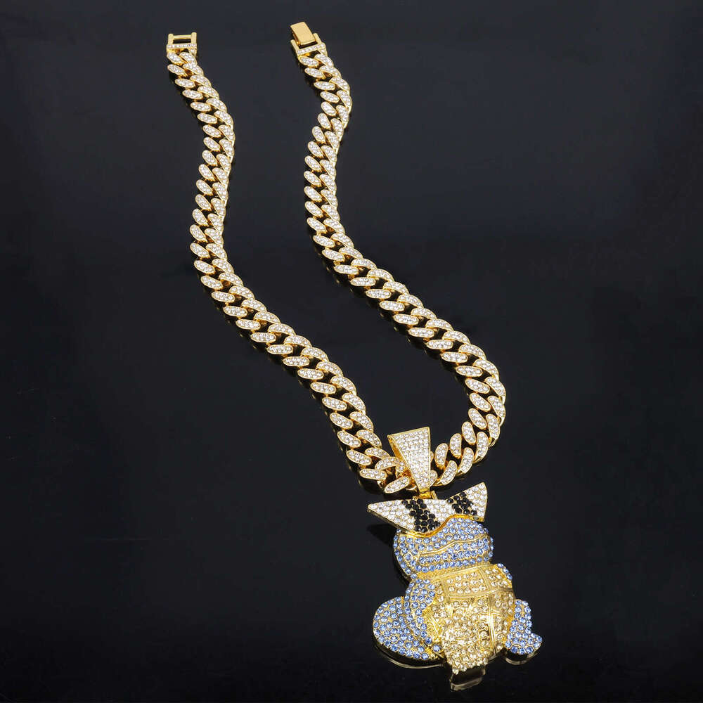 Trendy Rap Cartoon Turtle 3D Personality Squirtle Hip-Hop Style Inlaid Pendant b65
