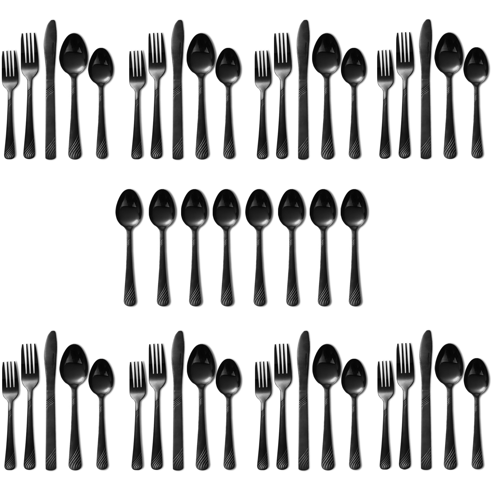 Flatware Set of 48 Pieces, Service for 8, Silverware Set for 5 Plus 8 Teaspoon Stainless Steel Cutlery for Weddings & Event
