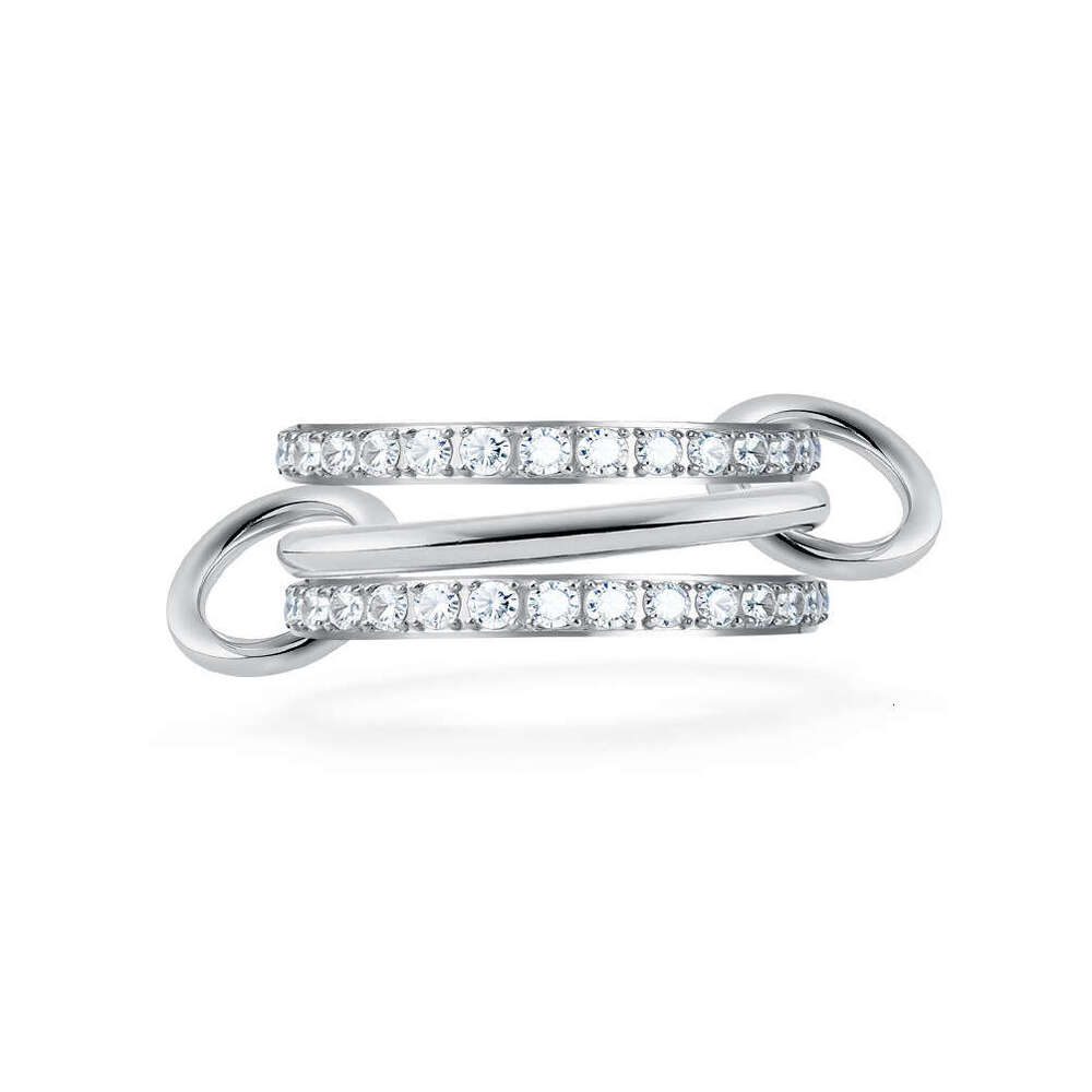Hot Selling Three-Layer Stacked Rings for Women Titanium Steel Gold-Plated Diamond-Encrusted Light Luxury High-End Jewelry