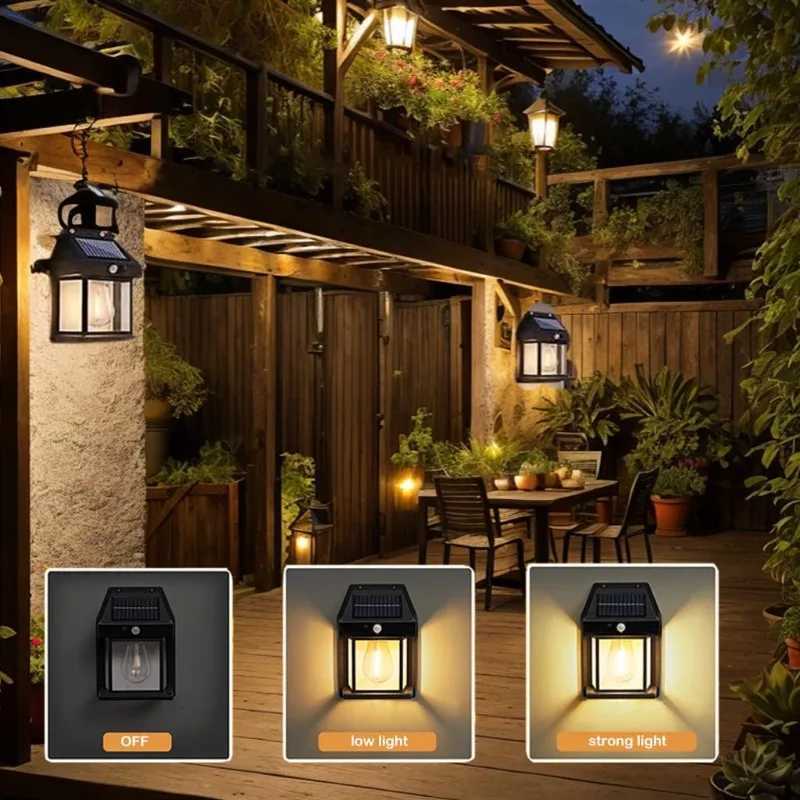 Outdoor Solar Light 1/2/4/6 Waterproof Wall Light with Motion Sensor and 3 Modes Suitable for Garden Terrace Courtyard Porch XJ250624