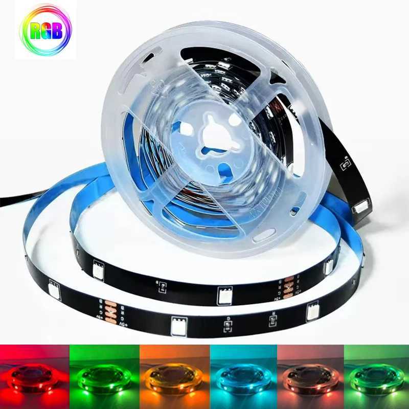 5V RGB LED Strip Lights 5050 1m 2m 3m 4m 5m 10m RGB LED Tape Multicolor LED Ribbon Strip 5v 10mm 18LEDs/m RGB LED Lights W250701