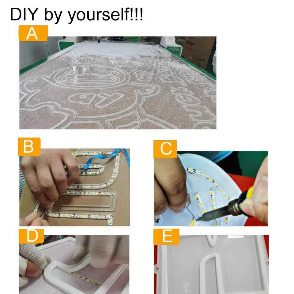 5V 12V 6mm S LED Strip Light SMD2835 120Leds/m for DIY Sign Neon Flexible Silicone Tube Bar Foldable String Lamp W250701