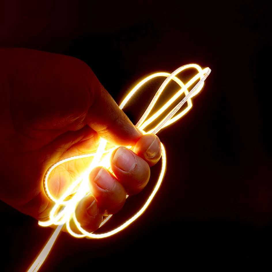 Ultimate Thin 2mm COB LED Strip Light for DIY Craft Cabinet Shelf 12V 480LED/m Warm Cool White Flexible Linear Tape Lights Bar W250701