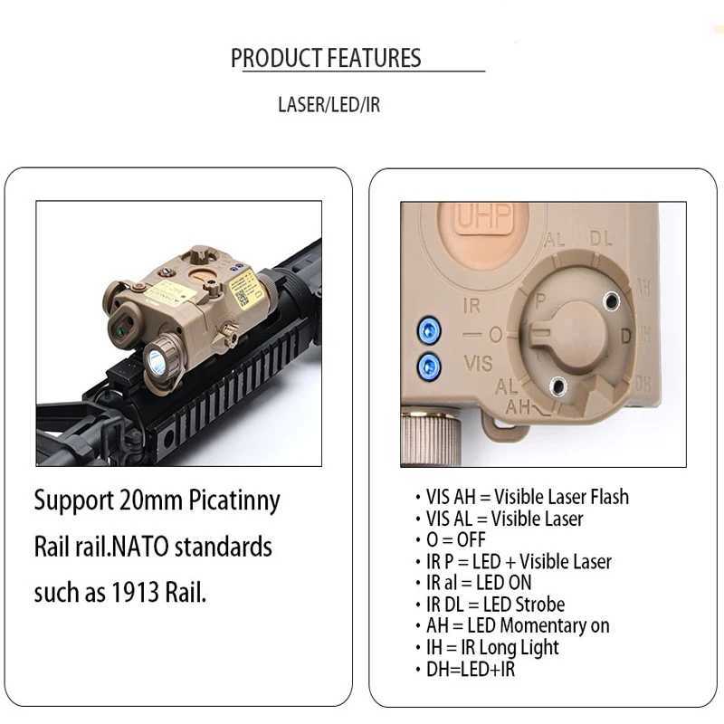 Tactical Wadsn Airsoft PEQ-15 PEQ15 LA5C Red Dot Green Blue IR Fill Light weapon Indicator M300A M600C PEQ15 LA-5C UHP PEQ-15 XJ250701