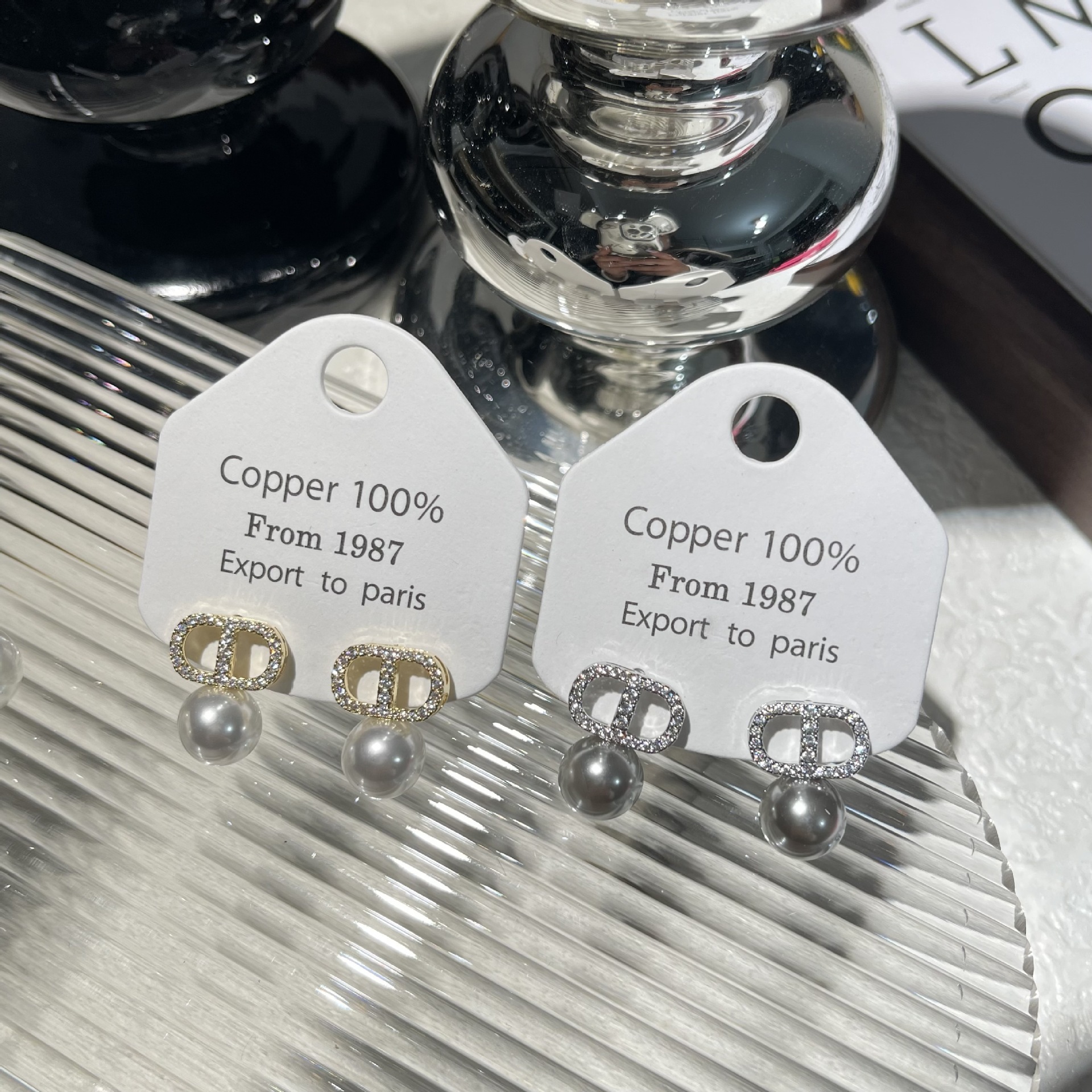 Elegant Zircon Pearl Letter Stud Ladies' Jewelry Earrings Earrings For Women Unique Design High-end Designer Earrings Earrings New Trendy Fashion