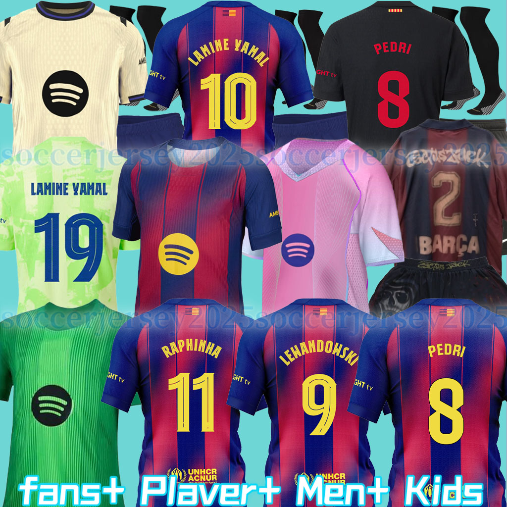 25 26 LAMINE YAMAL soccer jerseys LEWANDOWSKI FERRAN camiseta de futbol RAPHINHA PEDRI GAVI ERIC football shirt men kids kits socks CUBARSI KOUNDE Cactus Jack 2025