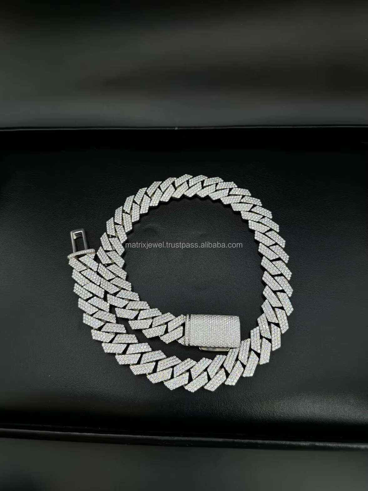 16mm 3 Rows Cuban Chain D VVS Moissanite Cuban Link Chain Iced Out 925 Silver Hiphop Moissanite Chain Cuban Necklace