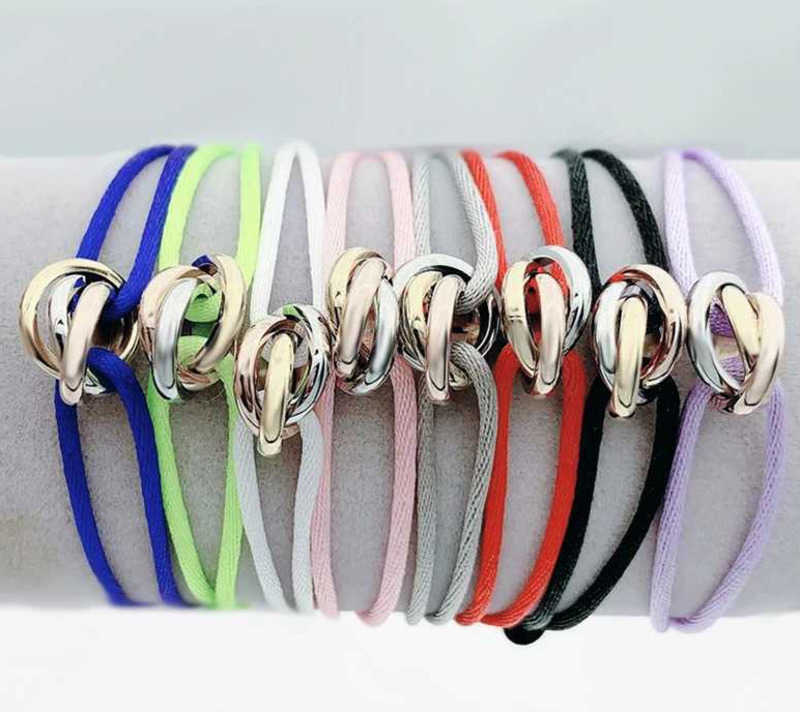 Adjustable Stainless Steel Bracelet with Ribbon Lace Up Design Multicolor Chain Bangle for Women Men and Unisex Fashion Z250910