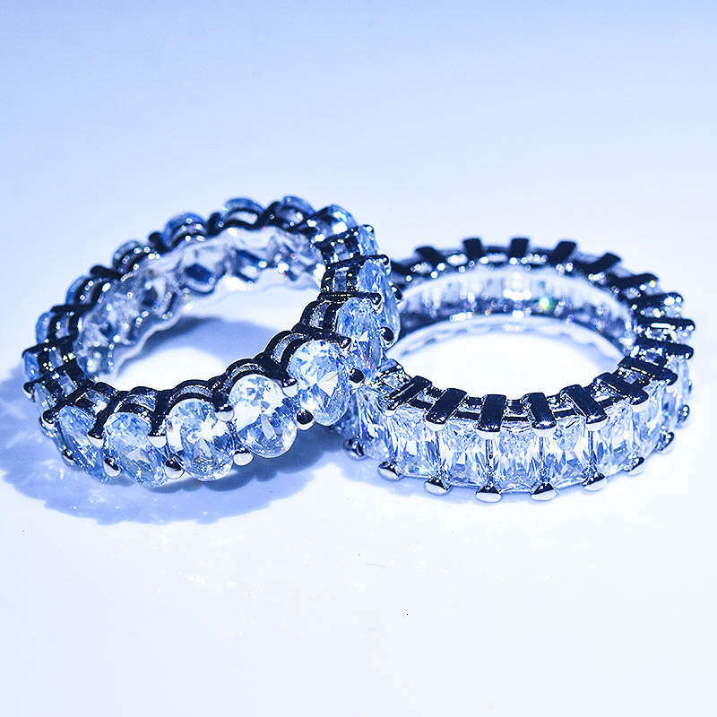 Emerald Cut Index Finger Row Diamond Ring for Women Moissanite Fashion Personality Ins Internet Celebrity