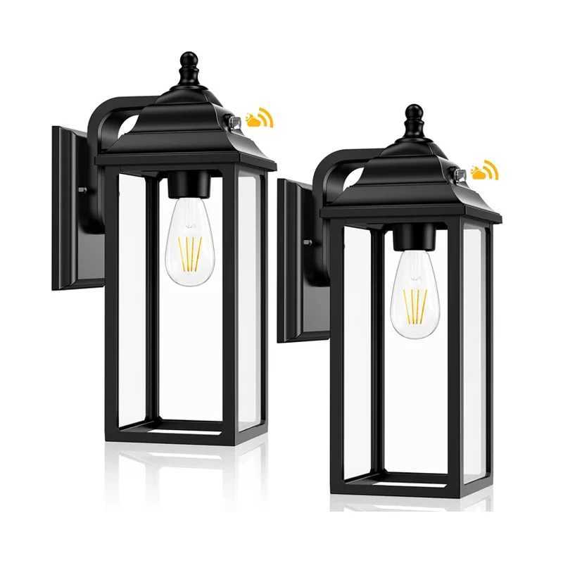 Outdoor Lights Fixture Wall Sconce - 2 Sets Porch Lights Outdoor Wall Lantern Decor for Exterior House Garage Patio Lights-BlackXJ250624