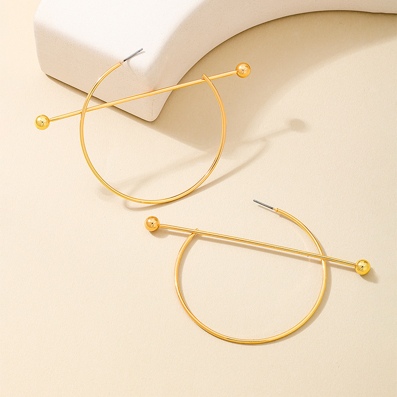 Fashion Personality Ladies' Jewelry Earrings Creative Trendy Exaggerated Metal Hoop Circle Designer Earrings Needle Piercing Women's Earring