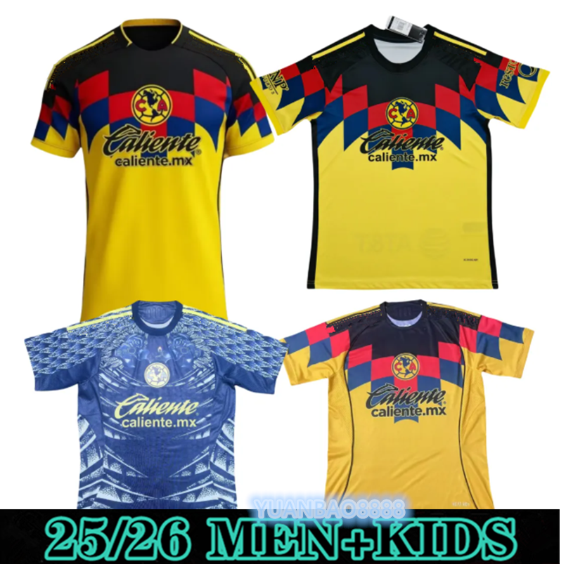 2025 2026 Club America Soccer Jerseys Liga Mx HENRY D.VALDES FIDALGO QUINONES 14 15 R.SAMBUEZA 25 26 HOME AWAY Third Maillot Slim Fan Version Football Shirt Mexico 4XL