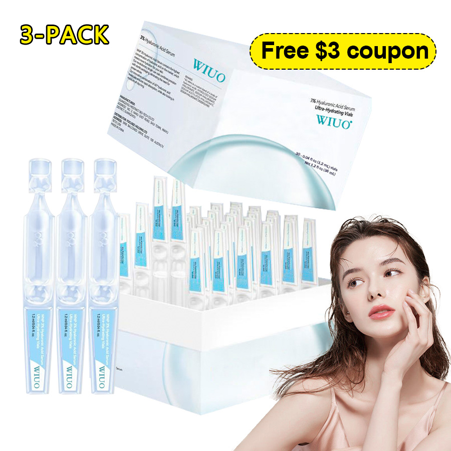 Ultrahydrating serum vegan 3 hyaluronic acid glass skin singleuse vials skincare comfort
