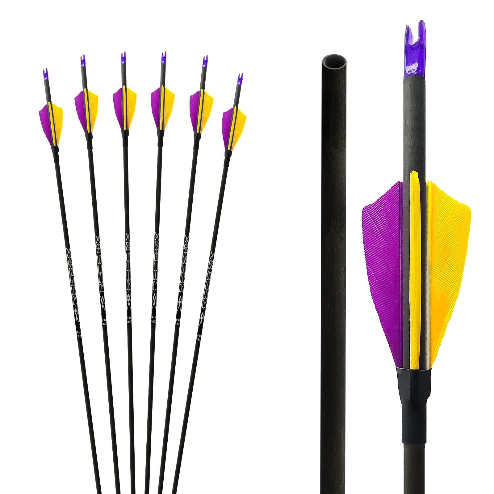 Archery Arrows 31inch Carbon Hunting Arrows Without Arrowheads Turkey Feathers 4.2mm Targeting Arrows Spine 350-1500 (6Pcs)