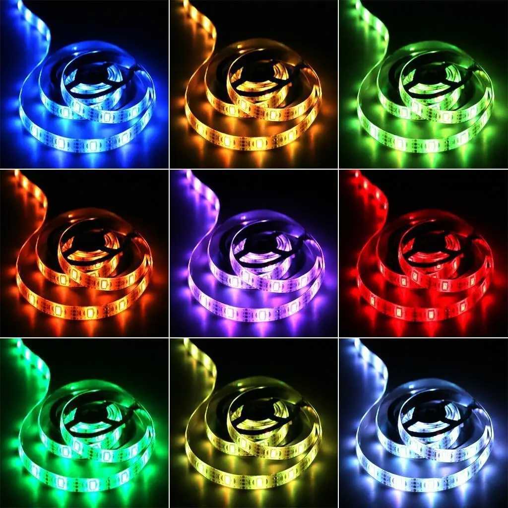 5M LED Strip 5050RGB Light With USB 12V Colorful TV Background Decoration Light Strip 24 Key Remote Control Set W250701