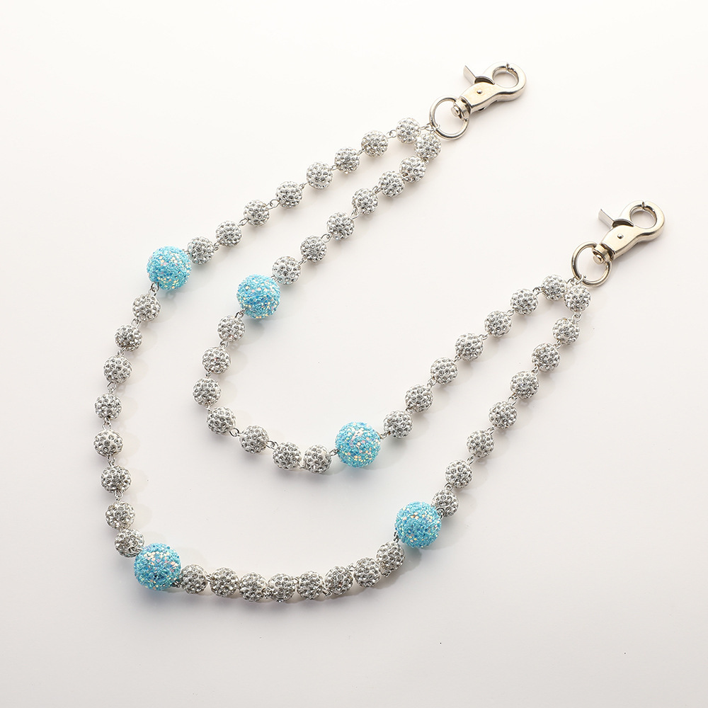 High-End Sense Men and Women Pants Chain Clay Diamond Ball Fashion Hip-Hop Waist Chain Handmade Curved Needle Body Chain