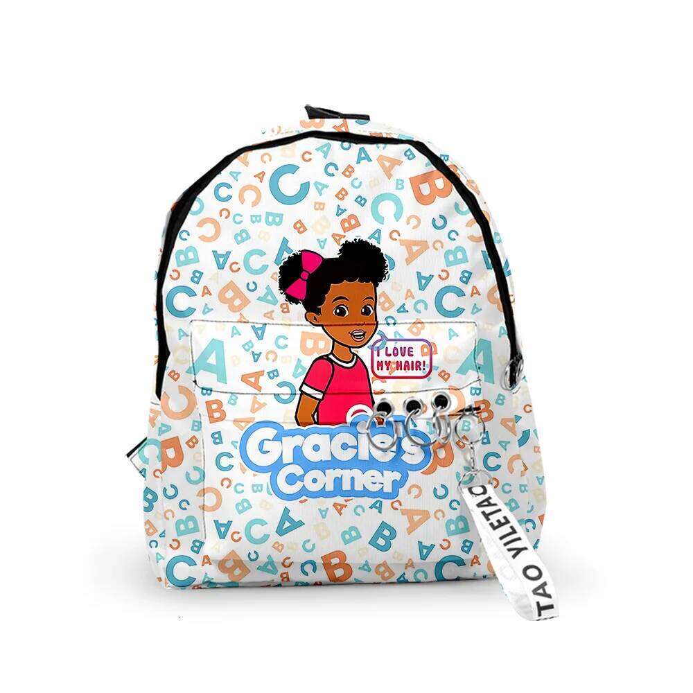 Hip Hop Novelty Gracies Corner Boys/Girls pupil School Bags 3D Print Keychains Oxford Waterproof Cute Small Backpacks