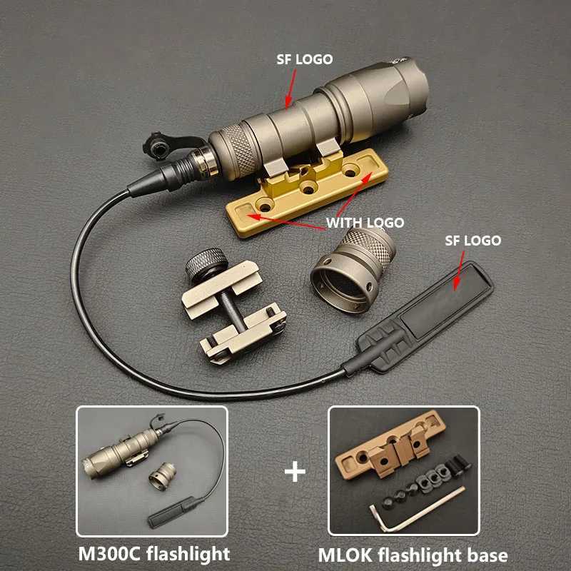 Tactical Airsoft SF M300 M600 M600C Flashlight M300C Hunting Weapon Light Momentary Remote Switch Fit Keymod M-Lok Picatinny XJ250701