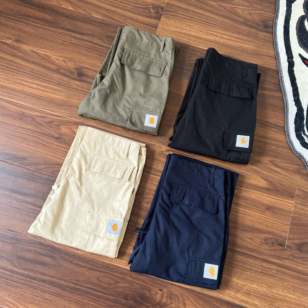 American Style Multi-Pocket Cargo AV Plaid Unisex Couple Loose Casual Skateboard Straight Long Pants Trendy Men