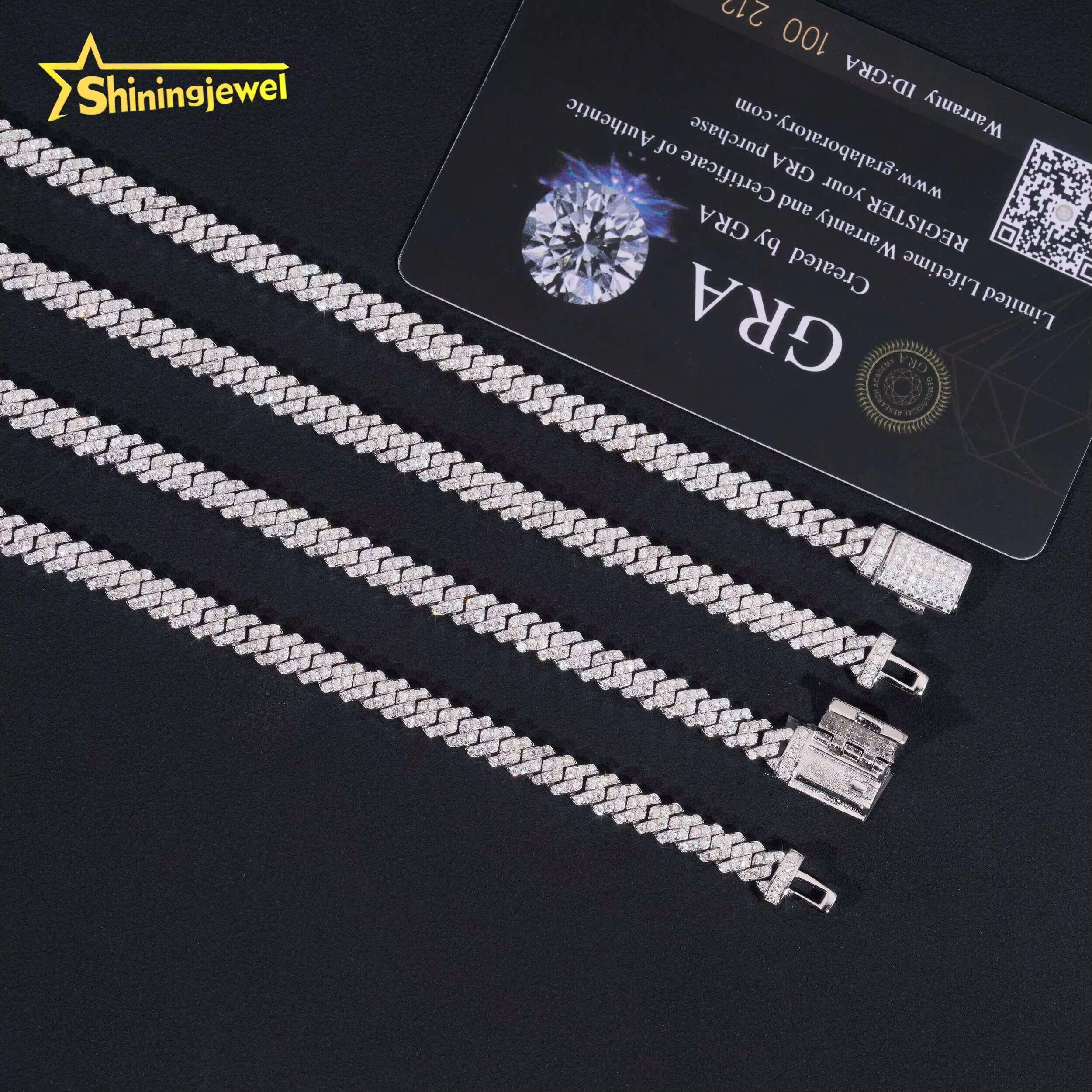 Hip Hop Necklace 5mm Iced Out Moissanite Cuban Link Chain S925 Gold Plated Pass Diamond Test VVS Moissanite Diamond Chain
