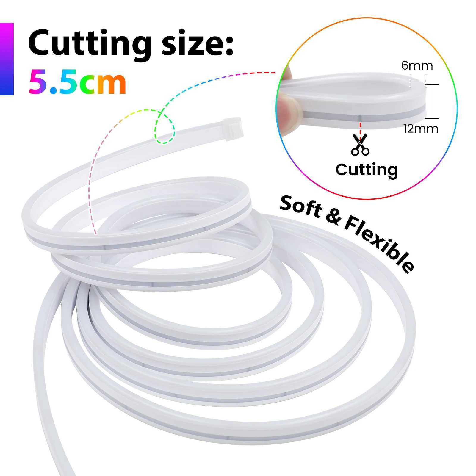 DC 5V 3AA Battery Powered RGB Neon Strip Light Home Decor Flexible Ribbon Tape Rope LED Strip W250701