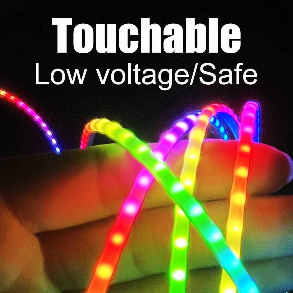 DC5V 2.7mm Ultra Narrow WS2812B COB LED Strip 160Led/m High Density Individually Addressable Flexible RGBIC Colorful Pixel Light W250701