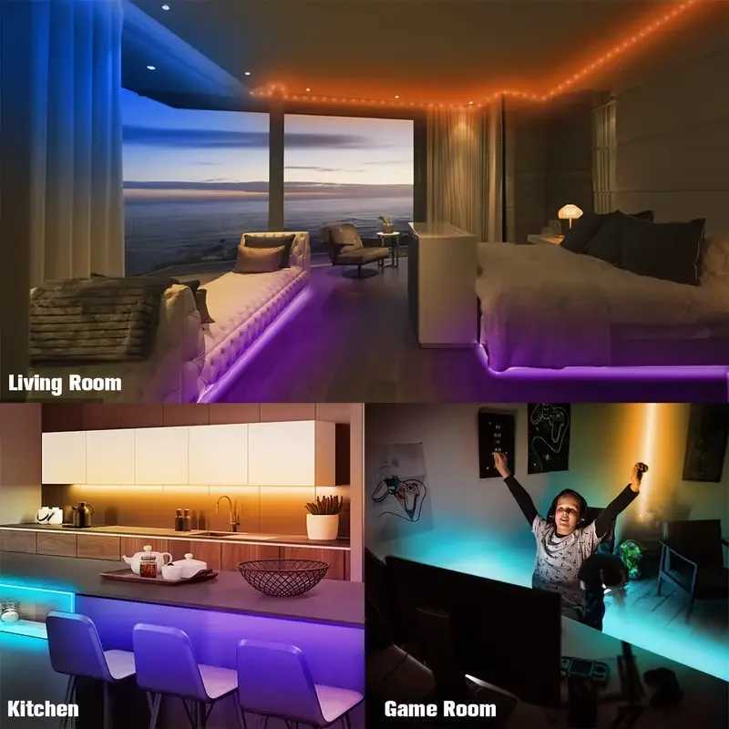 40M/131Ft LED Strip Lights APP Control Color Changing RGB LED Light Flexible Lamp Tape for Room Decoration TV Backlight Diode W250701