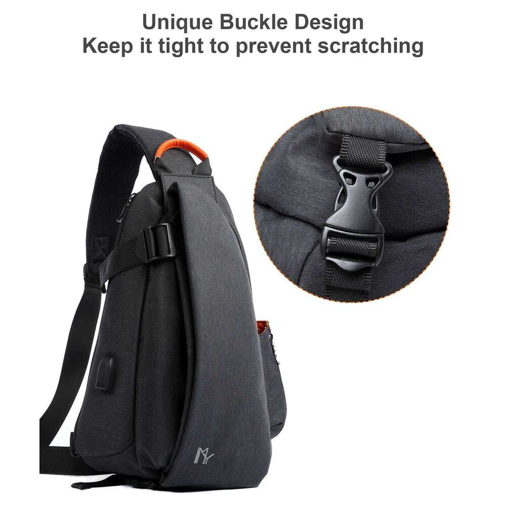 Pistol Gun Men's Ultra-thin Chest Personal Messenger Anti-theft Multi-function Shoulder Crossbody Bag Rich Compartment