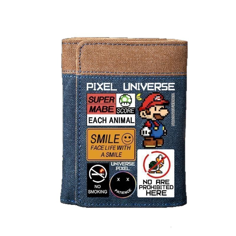 Free Shipping Designer Luxury Cute Mario Wallet For Men Vertical Style Fashion Trend Student Youth Game Cartoon Anime Peripheral Card Holder