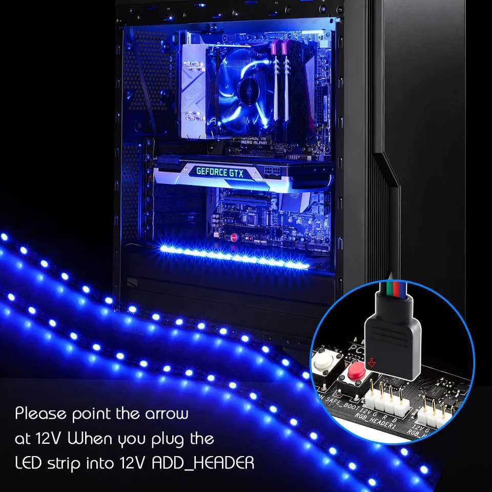 12V LED Strip RGB 4pin LED Headers For PC Computer Case / RGB Strip Mainboard Control Panel RGB-Header Gamer (+12VGRB) 5050 W250701