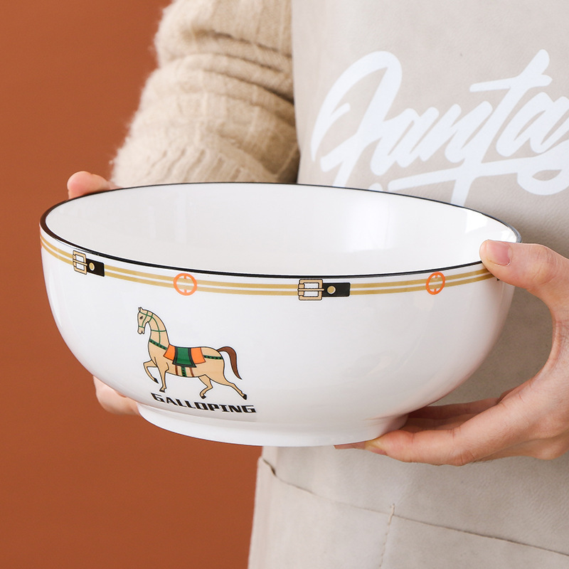 Bowl and Dish Set Home European 2025 New Jingdezhen Bone Porcelain Tableware Nordic Ceramic Rice Bowl Plate Combination Gift R250702