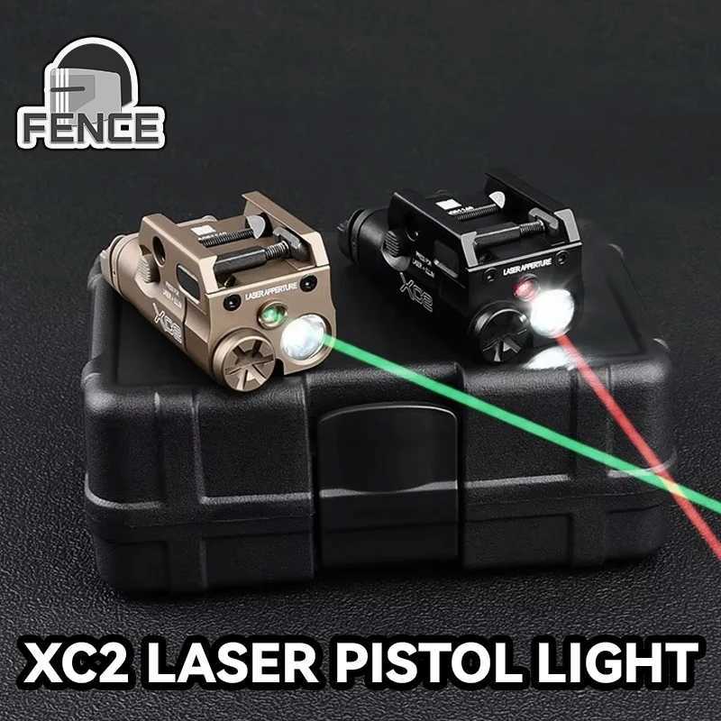 Surefire Tactical XC2 Pistol Hanging Metal Flashlight Red Green Laser Fit 20mm Rail Hunting Weapon Light Outdoor Glock17 Airsoft XJ250701