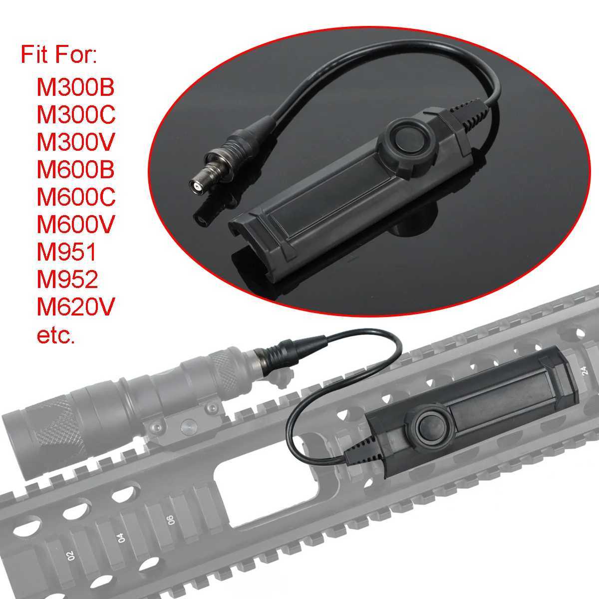 Surefire M300 M600 Flashlight With AXON Dual Function Remote Pressure Switch 20mm Rail Rifle Airsoft M600C Weapon Scout Light XJ250701