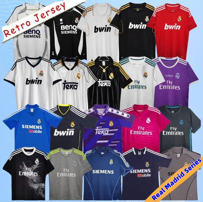 real madridas Retro Soccer Jerseys Finals Football Shirt Guti Benzema Seedorf Carlos Ronaldo Kaka 03 04 06 07 11 13 14 15 16 17 18 Kits Modric Alonso Bale Figo HotSoccerA