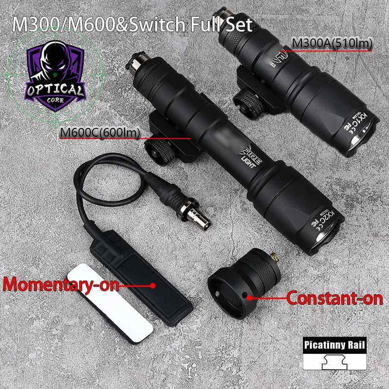 WADSN SureFir M300A M600C SF M300 M600 Tactical Flashlight Airsoft Weapon Scout Hunting LED Light Lanterna Torch Fit 20mm Rail XJ250701