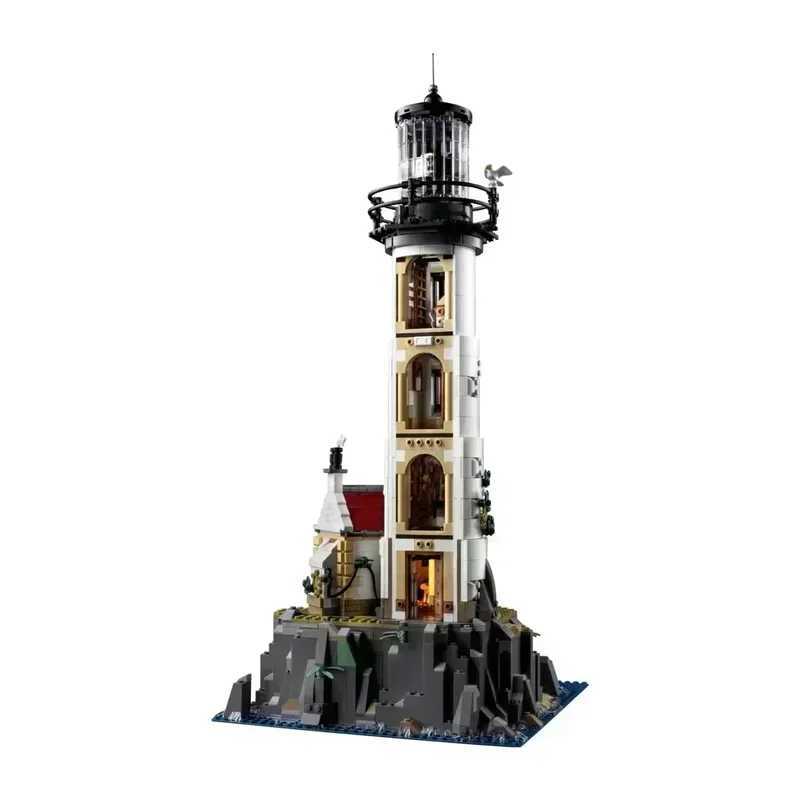 Electric Lighthouse Model Building Block Motorized Bricks Assembly Kids Toys For Children Birthday Christmas Gifts Y250701