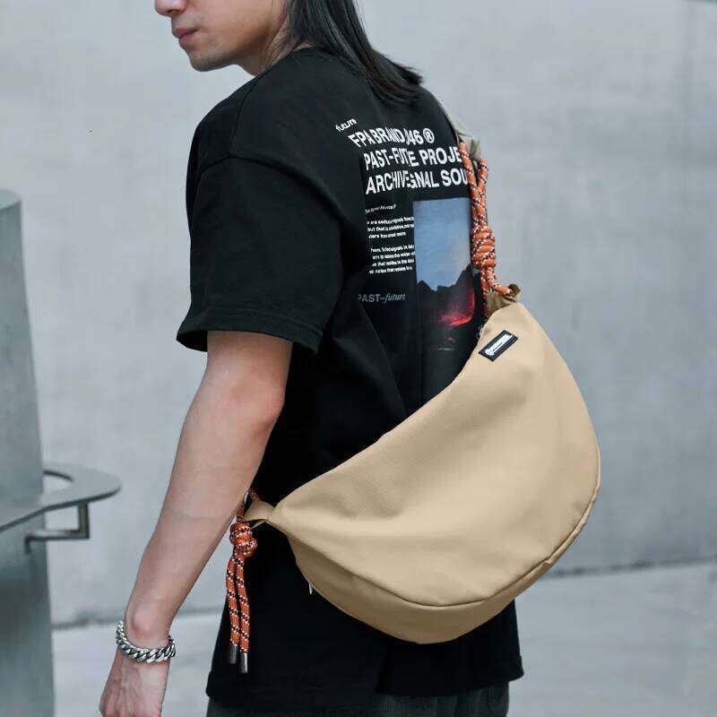 2025 Lightweight PVC Men's Chest Waterproof Zipper Personalised All-match 12.9inch IPad For Youth Outdoor Leisure Minimalist Bag