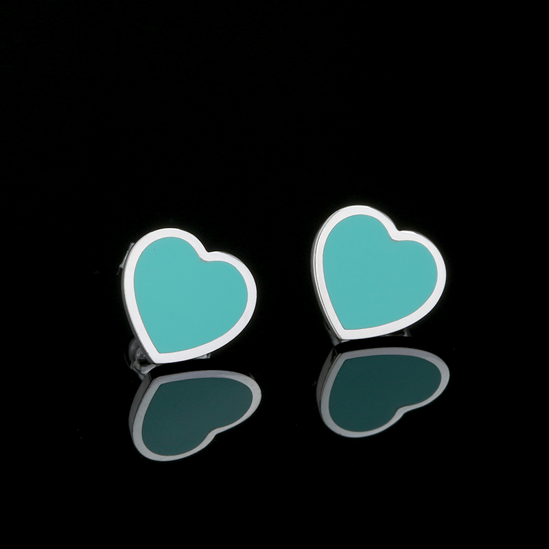 Popular Accessoriy Heart Stud Earrings Valentine's Day Gift Men Women Jewelry Anniversary Classic
