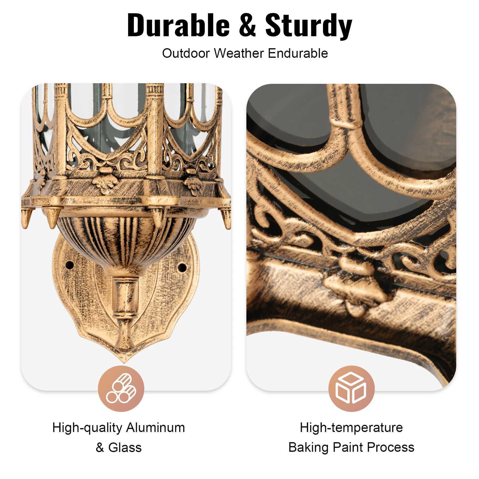 Antique Lantern Wall Lamp Sconce Porch Lamp Garden Outdoor Exterior Wall Light Wall Mount Waterproof Lantern E27 XJ250624