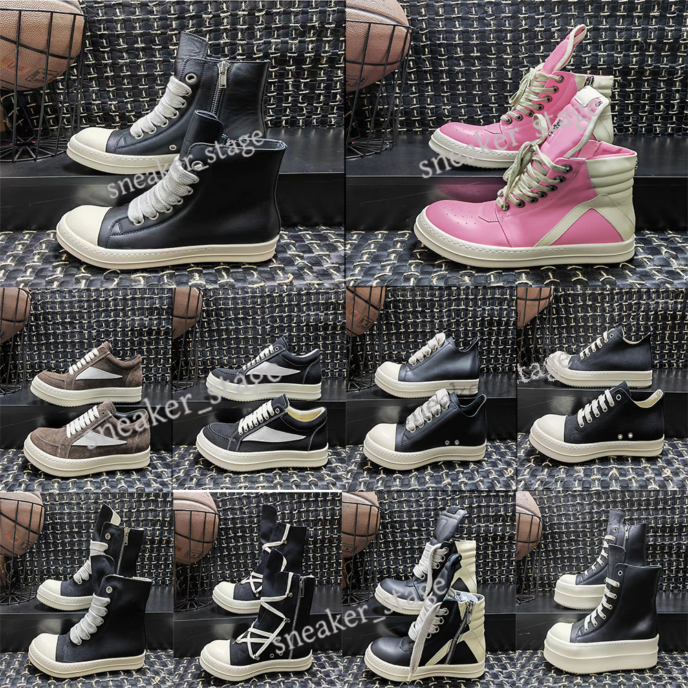 Designer boots real leather boots men's and women's casual canvas shoes high top leather boots rubber soled shoes low top black casual shoes